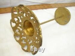 Cast Iron Victorian Ornate Hat Stand Wig Store Display Wood Top Gold Finish