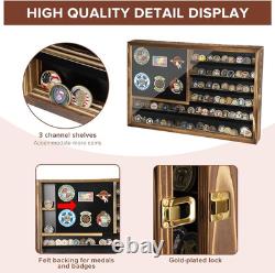 Challenge Coin Display Case, 27.6X 18.1Lockable Military Coin Holder with Remo