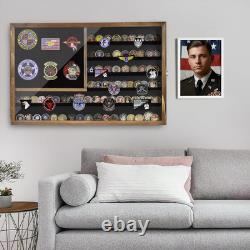 Challenge Coin Display Case, 27.6X 18.1Lockable Military Coin Holder with Remo