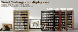 Challenge Coin Display Case Rustic 100 Pcs Military Wall Cabinet Wood Shadow Box