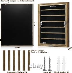 Challenge Coin Display Case Rustic 100 Pcs Military Wall Cabinet Wood Shadow Box