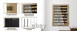 Challenge Coin Display Case Rustic 100 Pcs Military Wall Cabinet Wood Shadow Box
