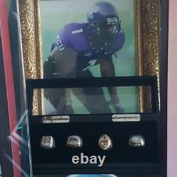 Championship Ring Display Case Black Wood 6 Slot NFL NBA Super Bowl Shadow Box
