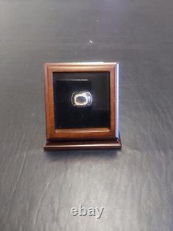 Championship Ring Display Case Mahogany Wood 7 Pcs NFL NBA Super Bowl Shadow Box