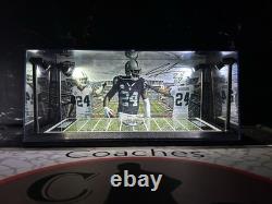 Charles Woodson Custom 2 Mini Helmet display case with LED lights -Raiders