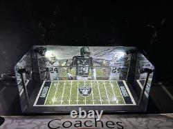 Charles Woodson Custom 2 Mini Helmet display case with LED lights -Raiders