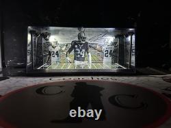 Charles Woodson Custom 2 Mini Helmet display case with LED lights -Raiders