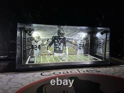 Charles Woodson Custom 2 Mini Helmet display case with LED lights -Raiders