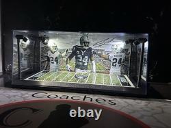 Charles Woodson Custom 2 Mini Helmet display case with LED lights -Raiders