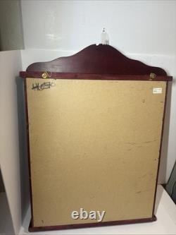 Cherry Mahogany Golf Ball Display Case Wood Cabinet Wall Mount Holds 63 L45