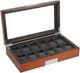 Cherry Oak Wood 12 Slot Watch Display Case And Jewelry Box Storage Organizer F