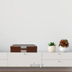 Cherry Oak Wood 12 Slot Watch Display Case and Jewelry Box Storage Organizer F