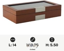 Cherry Oak Wood 12 Slot Watch Display Case and Jewelry Box Storage Organizer F