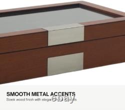 Cherry Oak Wood 12 Slot Watch Display Case and Jewelry Box Storage Organizer F