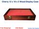 Cherry Wood Display Case 12 X 18 X 3 For Arrowheads Knifes Collectibles & More