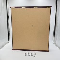 Cherry Wood Wall Hanging Display Cabinet Miniature Case 21.5x18x3.5 Cap 40
