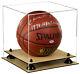 Clear Acrylic Full Size Basketball Display Case Withblack Risers & Wood Base(a001)