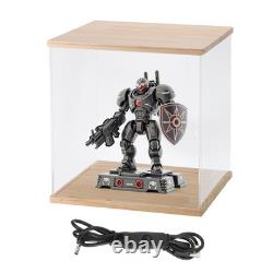 Clear Display Case, Figure Display Boxes with Line light, 10x10x15, Wood
