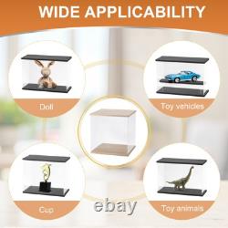 Clear Display Case, Figure Display Boxes with Line light, 10x10x15, Wood