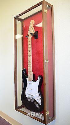 Clear Viewing Guitar Display Case Fender Acoustic Electric Cabinet Rack Holder