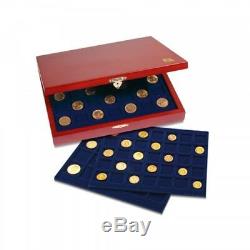 Coin Display Box Elegance Wood Coin Case withMixed Trays