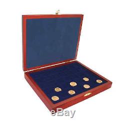 Coin Display Box Elegance Wood Coin Case withMixed Trays