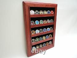 Coin Display Case Wall Rack Military Cherry wood challenge coins