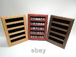 Coin Display Case Wall Rack Military Cherry wood challenge coins