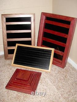 Coin Display Case Wall Rack Military Cherry wood challenge coins