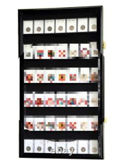 Coin Slab Display Case NGC PCGS ICG CAC Black Cabinet Wood Collector Shadow Box