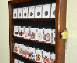Coin Slab Display Case NGC PCGS ICG CAC Black Cabinet Wood Collector Shadow Box