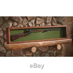 Collector Gun Sword Display Wood Case Wall Mount Storage Rifle Rack Glass Lid