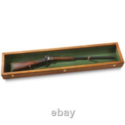 Collector Gun Sword Display Wood Case Wall Mount Storage Rifle Rack with Glass Lid