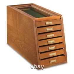 Collector'S Cabinet Display Case for Collectibles, Wood 7-Drawer Storage Organiz Collector'S Cabinet Display Case for Collectibles, Wood 7-Drawer Storage Organiz