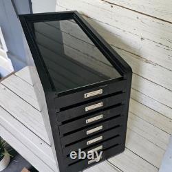 Collectors 7 Drawer Case Solid Wood Knives Display Case Coins Watches Medals