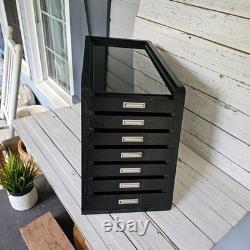 Collectors 7 Drawer Case Solid Wood Knives Display Case Coins Watches Medals