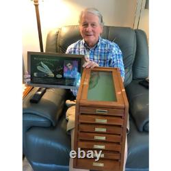 Collectors Cabinet Solid Wood Knives Coin Watches ELEGANT Display Case Glass Top