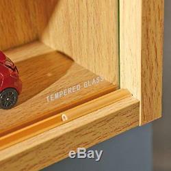 Collectors Display Cabinet Wooden Wall Mounted Vitrine Glass Case Cars Trains