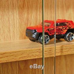 Collectors Display Cabinet Wooden Wall Mounted Vitrine Glass Case Cars Trains