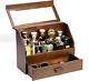Cologne Organizer For Men, Wood Perfume Organizer Storage With Drawer & Acrylic