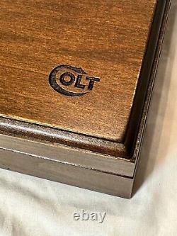 Colt Revolver Wood Case Gun Box Presentation 16x8 Blue Velvet Storage