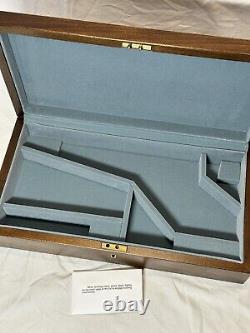 Colt Revolver Wood Case Gun Box Presentation 16x8 Blue Velvet Storage