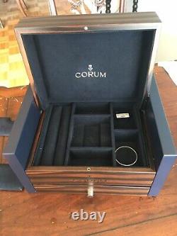 Corum Watch Mens Romvlvs Chronograph + Original Wooden Jewelry Display Case