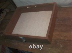 Countertop Mercantile vintage wood glass top display case 21x17x approx. 4
