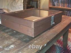 Countertop Mercantile vintage wood glass top display case 21x17x approx. 4