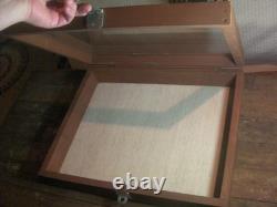 Countertop Mercantile vintage wood glass top display case 21x17x approx. 4