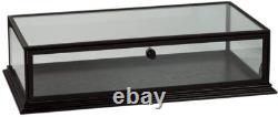Countertop Wood Display Case Black Clear Top View 31 ¾ W x 18 D x 8 H Locking