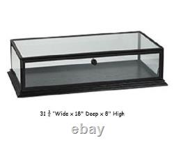 Countertop Wood Display Case Black Clear Top View 31 ¾ W x 18 D x 8 H Locking