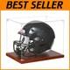 Crystal Clear Acrylic Helmet Display Case, Solid Wood Base