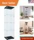 Curio Cabinet Glass Display Case For Collectibles With Door, 4 Display Shelve